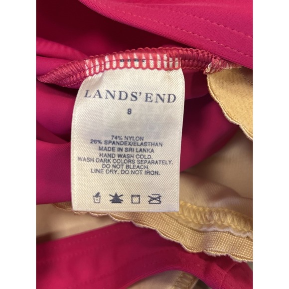 Land's End Women's Pink One Piece Swimsuit Modest Size 8 - Picture 7 of 12
